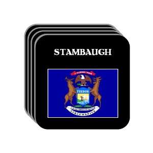  US State Flag   STAMBAUGH, Michigan (MI) Set of 4 Mini 