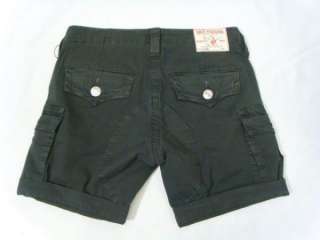 NWT TRUE RELIGION Brand Jeans Women JENNA Cargo Chino Shorts Pants 26 