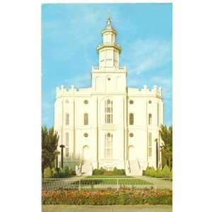   1960s Vintage Postcard Mormon Temple St. George Utah 