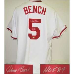  Johnny Bench Autographed Uniform   Cooperstown Hof: Sports 