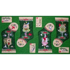  44 Wide All Spruced Up Christmas Stocking Panel Green 