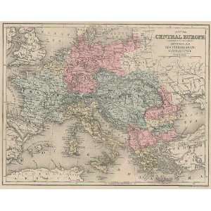    Mitchell 1886 Antique Map of Central Europe