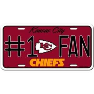  Kansas City Chiefs #1 Fan License Plate