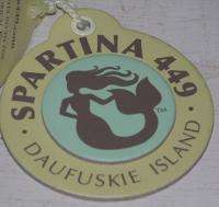 Spartina 449 ISLAND BREEZE Tassel Drawstring Purse Bag Linen Leather 