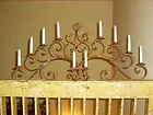 Large Wall Candelabra Wrought Iron Bronze Gold for Candles