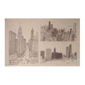  CHICAGO SKYLINE   SKETCHES BY MARK MCMAHON Poster