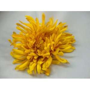 Yellow Spider Mum Hair Flower Clip