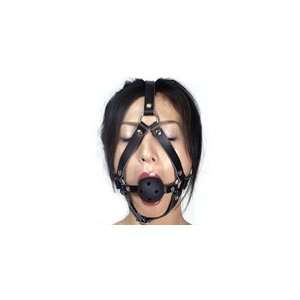    Leather Head Harness   Airway Ball Gag (Black): Everything Else