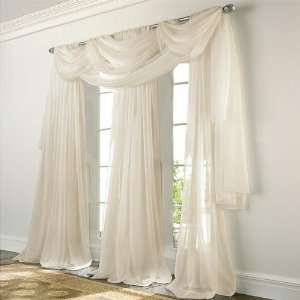 Elegance Voile BEIGE Sheer Curtain: Home & Kitchen