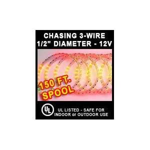 Multi Color Flexible 3 Wire 12V Chasing Rope Light .500 in. x 150 ft.