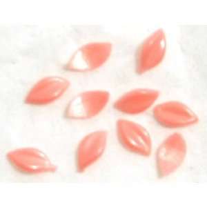  Zink Color Nail Art Salmon Pink Curve Leaf 10Pc 