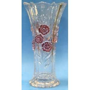  Romance Ruby Czech Lead Crystal Vase: Home & Kitchen