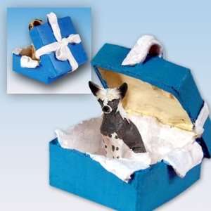  Chinese Crested Blue Gift Box Dog Ornament: Home & Kitchen