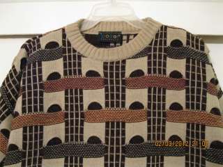 Mens COOGI Australia Sz XXL 2XL Brown Tan Rust Artsy Sweater  