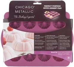 New Chicago Metallic x70186 Silicone Petite Dessert Pan Chocolate 
