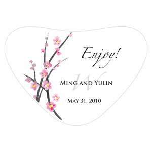 Cherry Blossom Heart Container Sticker   Package of 36 
