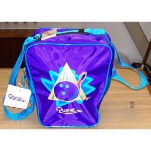  Quest 1 Ball Mini Tote Bowling Bag Purple/Aqua: Sports 