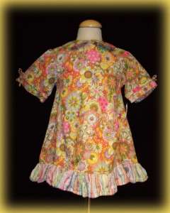 Oilily Girls Cotton Linen Girls Boutique Pink Floral Dress 92 2T 3T 