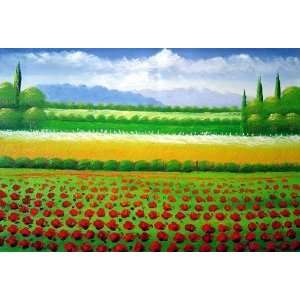  Countryside Flower Bloom at Provence France Oil Painting 