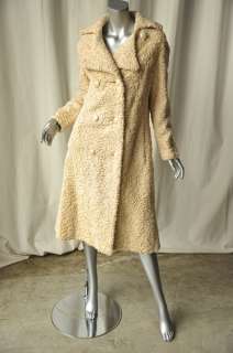CHRISTIAN DIOR Vintage *ASTRAKHAN FUR*Leather Long Jacket Persian Lamb 
