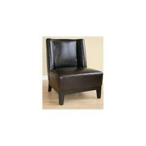  Dark Brown Low Slung Bicast Leather Club Chair