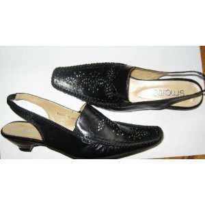  SMALTO slingback shoes in black, with reinstone design 