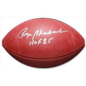 Roger Staubach Autographed Football  Details Football with HOF 85 