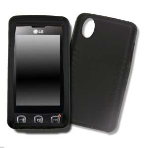 LG KP500 BLACK Silicone Case, Rubber Skin Cover, Soft Jelly Housing