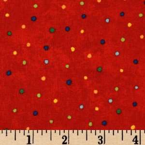  44 Wide Clowing Around Dots Red Fabric By The Yard: Arts 
