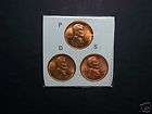 1944 P,D +S Choice BU RED Lincoln Wheat Cents NICE