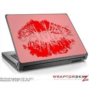  Small Laptop Skin Big Kiss Lips Red on Pink: Electronics