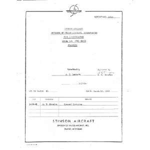  Stinson Model 10 A Aircraft Specification Manual Sicuro 
