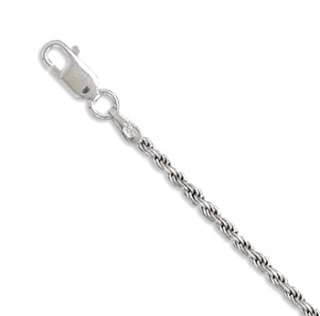 Sterling Silver Rhodium Plated 040 Rope Chain Necklace  