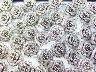   jewelry lots 10pcs ROSE flower silver P rings size 6 9 free shipping
