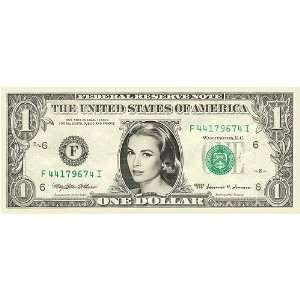  GRACE KELLY   CH UNCIRCULATED FEDERAL RESERVE $1.00 BILL 