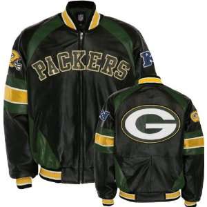 Green Bay Packers Pig Napa Leather Varsity Jacket:  Sports 