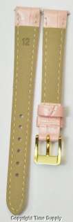 12 mm PINK LEATHER WATCH BAND CROCO MICHELE COQUETTE  