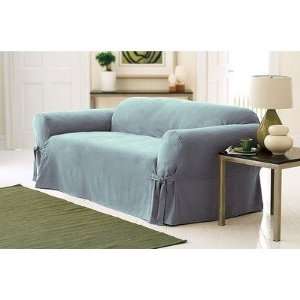  Soft Suede Sofa Slipcover (Box Cushion) Fabric Burgundy 