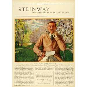   Rachmaninoff Steinway Pianos   Original Print Ad