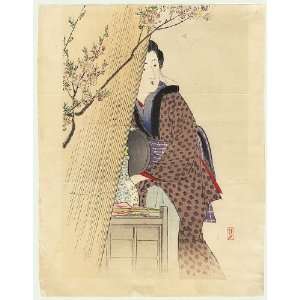 Takeuchi Keishu Japanese Woodblock Print; Sake Seller 