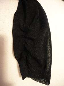 Black shrug / bolero / evening cardigan semi sheer long sleeves 