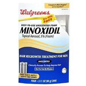 Walgreens Minoxidil Foam 5% Hair Regrowth Treatment for Men, 4 Month 