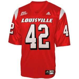  NCAA adidas Louisville Cardinals #42 Red Replica Football 