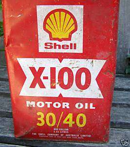 ANTIQUE X 100 SHELL MOTOR OIL 30/40 ONE GALLON TIN  