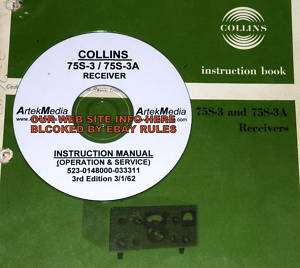 COLLINS 75S 3 75S 3A Receiver Instruction Manual  