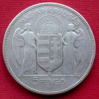 Hungary. Collectible Silver Coin 5 Pengo, 1930  