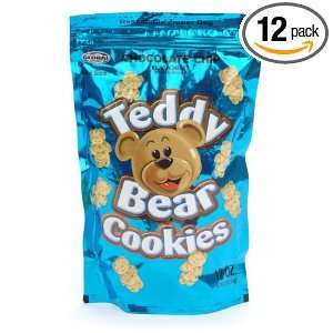Global Brands Teddy Bear Cookies, Chocolate Chip, 12 Ounce (Pack of 12 