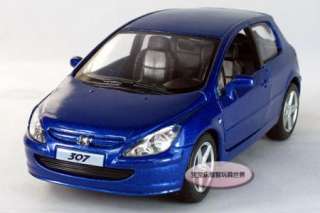 New Peugeot 307 XSI Hatchback 1:32 Alloy Diecast Model Car Blue B183d 