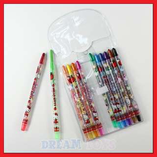 Sanrio Hello Kitty 12 Twist Color Pencil Set   Crayons  