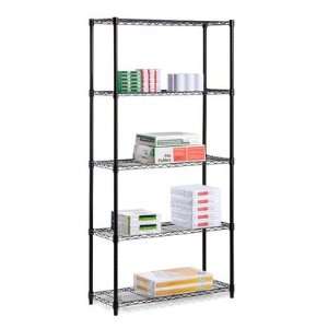   Grid Patterned Storage Shelves in Black SHF 01442 Furniture & Decor